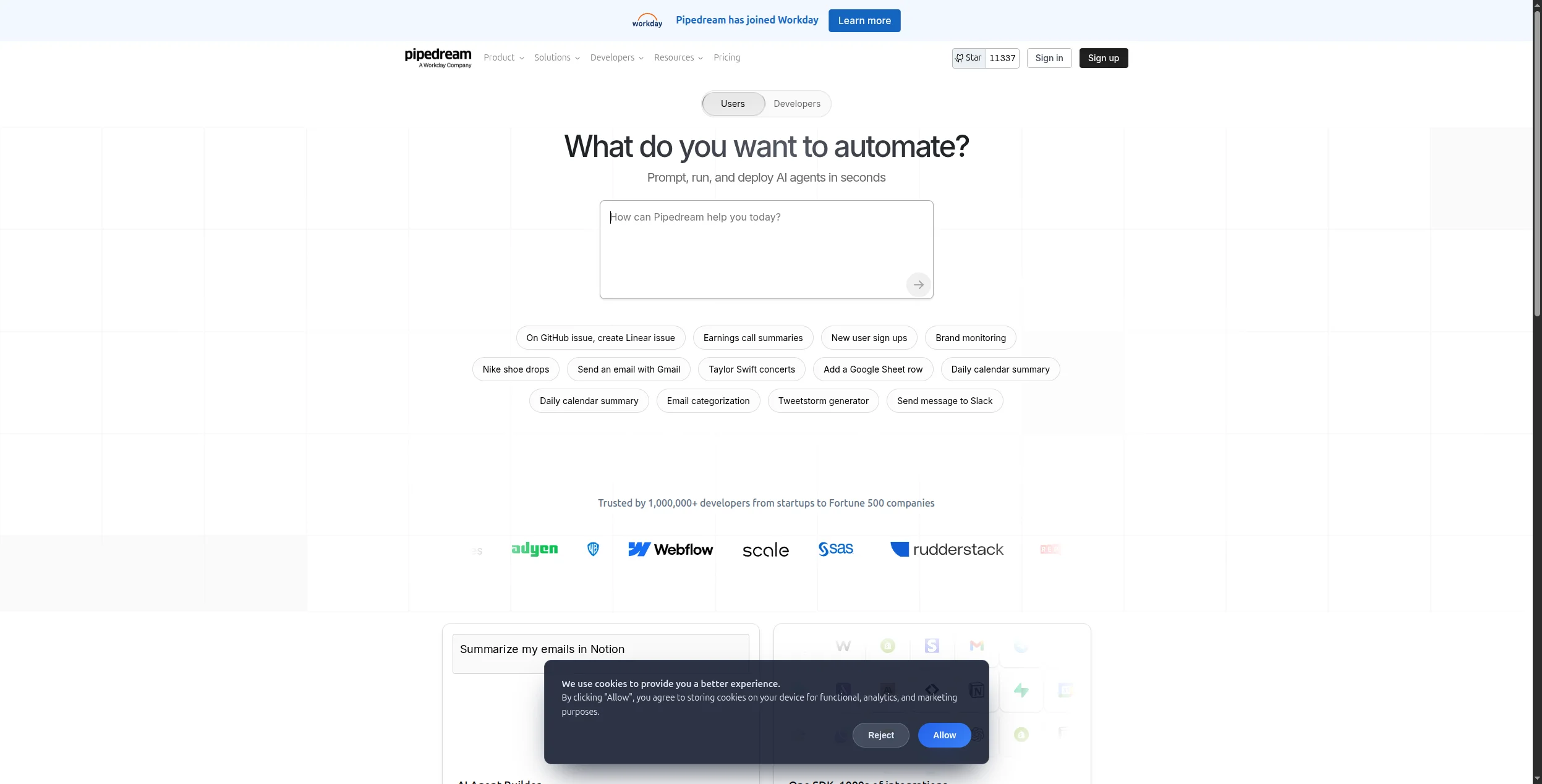 Pipedream developer-focused workflow automation
