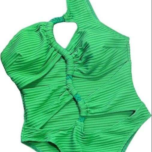 Green Cut-Out Swim Suit