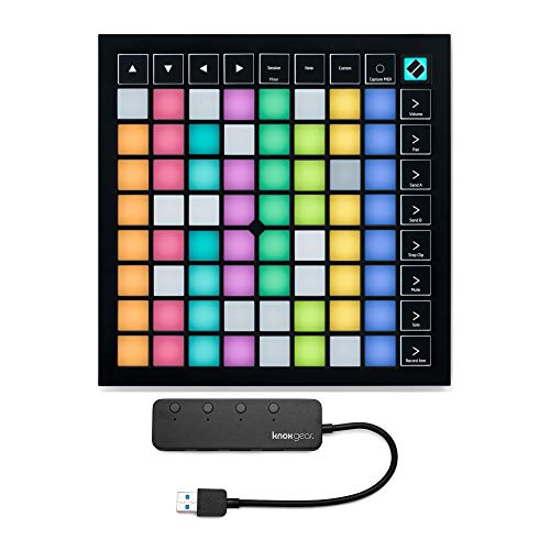 Novation Launchpad X Grid Controller for Ableton Live with 3.0 4 Port USB HUB (2 Items)