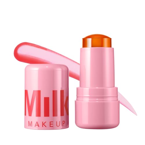Milk Makeup Cooling Water Jelly Tint – Long-Lasting Sheer Lip + Cheek Stain with Firming Vegan Collagen + Hydrating Aloe – Transfer Proof, Buildable Lip Tint + Blush – Fizz (Soft Peach), 0.17 oz