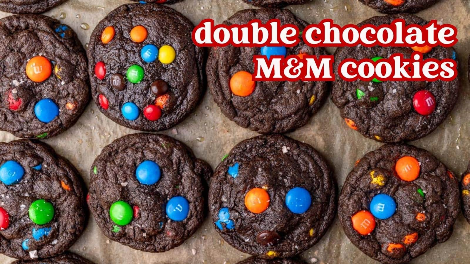 Double Chocolate M&M Cookies Made Extra Fudgy