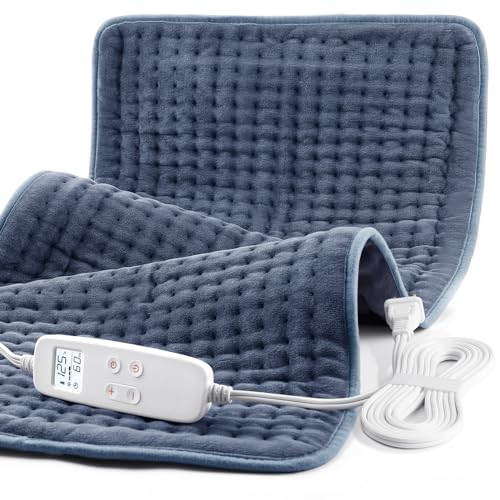 VAAGHANM Heating Pad: 33 x 17 inches Electric Heating Pad for Back -Extra Large Heat Pad for Shoulder/Neck/Knee/Arms - Upgraded 6 Timer & 6 Temperature Controller -Auto Shut Off