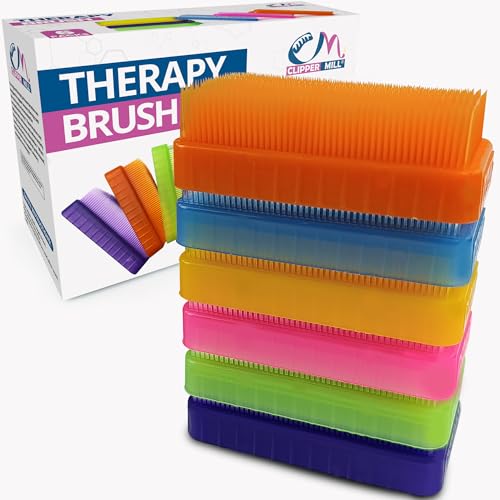 Wilbarger Method Therapy Sensory Brush (6 Pack Colored) – Occupational & Therapressure Therapy Brush for Calming, Stimulating, and Sensory Brushing – Use as Part of The Wilbarger Brushing Protocol