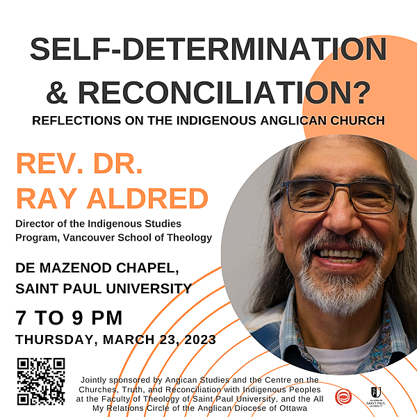 Registration for: "Self-Determination & Reconciliation" — by Rev. Dr. Ray Aldred