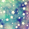curlycat: blue and purple watercolor with white stars sprinkled over top (stars, watercolor)