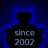 mdlbear: blue fractal bear with text "since 2002" (Default)