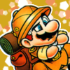 supermario128: An edit using official artwork of Mario. Mario is wearing safari gear and is wearing a backpack. His arms are crossed and one of his eyebrows is raised. A thin white border is around him. The background is gold with pentagons peppered throughout ranging from the colors white to light red. (brooding)
