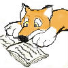 librarygeek: cute cartoon fox with nose in book (fox, reading)