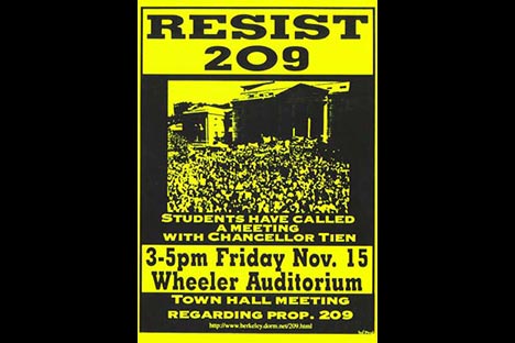 Flyer for a town hall meeting with heading 'Resist 209'