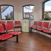 Seating at the Red Funnel terminal in Cowes