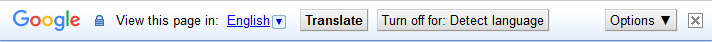 Google Translate menu banner.