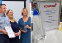 Representatives from Wellow Parish Council accepting the award (left). The award (right)