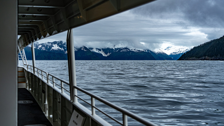 A view of Kenai Fjords National Park from a boat