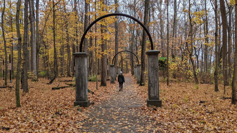 Arches from the abandoned Rose Island Amusement Park in Charlestown, Indiana
