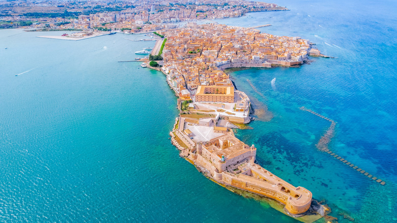 Aerial view of Ortigia Island