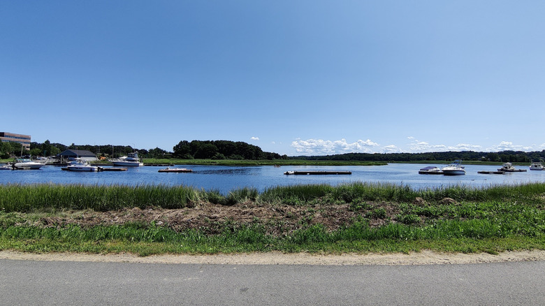 A portion of the Neponset River Greenway Trail in Boston with river views