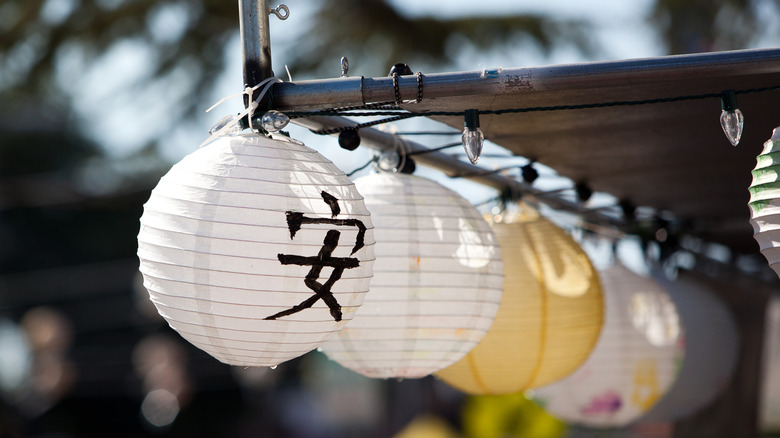 Japanese lanterns during the Obon Festival in San Jose's Japantown