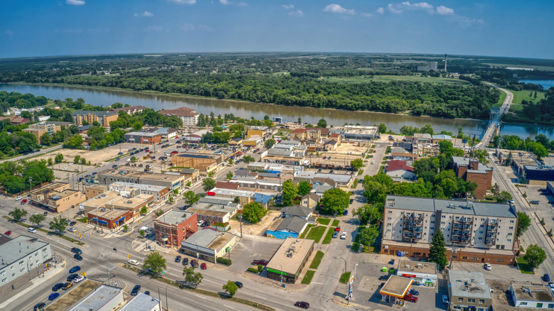 The town of Selkirk, Manitoba, from above