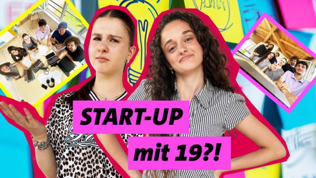 Jung, mutig, sozial - Wenn Schüler Start-ups gründen | Rechte: WDR Vlera (19, rechts), das Team und POV-Host Helena sitzen gemeinsam an einem Tisch und blicken in die Kamera. Das Bild zeigt die Menschen hinter dem Start-up, das eine KI-Lösung für verständlichere Behördensprache entwickelt.