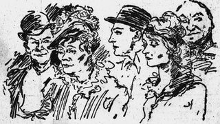 Dreigroschenoper (Musik v. Kurt Weill). - Urauffuehrung im Theater am Schiffbauerdamm, Berlin, 31.8.1928: "Die Hauptdarsteller der Dreigroschen-Oper: Ponto, Valletti, Paulsen, Bahn, Gerron"