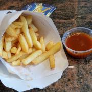 A portion of chips from a takeaway