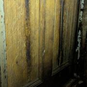Scratches on the door to the cellar that Biscuit died in after at least 10 days of suffering and starvation