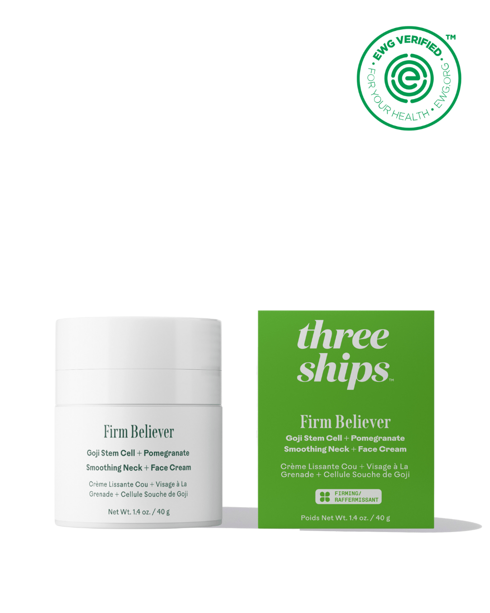 Firm Believer™ Goji Stem Cell + Pomegranate Smoothing Neck + Face Cream Three Ships CREAMS Natural Vegan Cruelty - free Skincare
