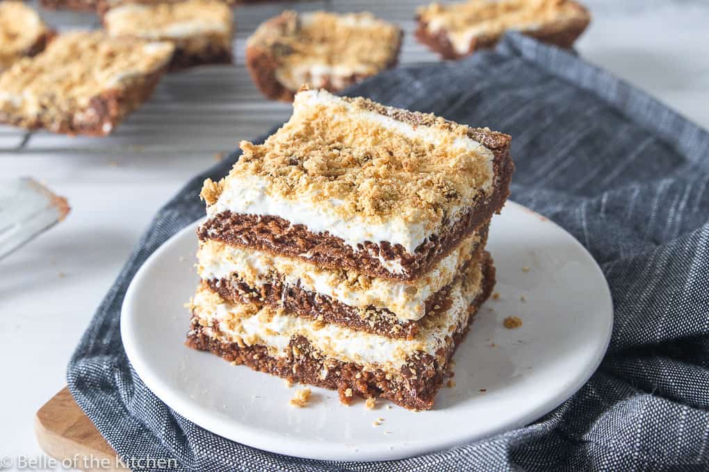a stack of s'mores bars