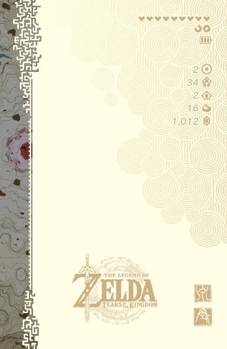 A shot of a loading screen showing nested circle groups and squiggly lines as a background element