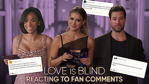 From left to right, the image features Virginia, Madison, and Dave, accompanied by an overlay of social media comments.