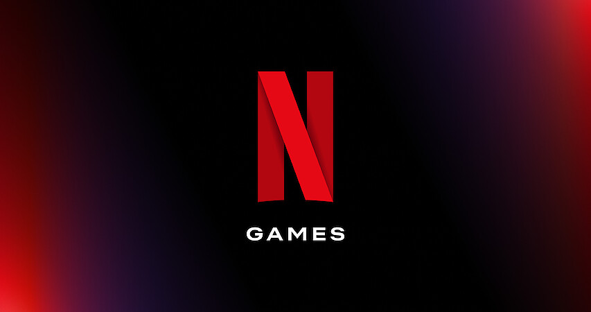 Netflix N over the word Games, on a red and black background.