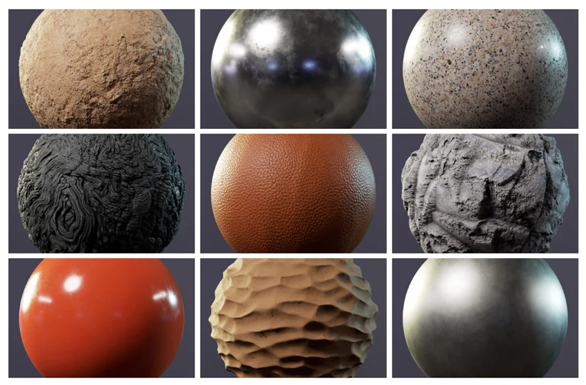 Examples of materials that use PBR