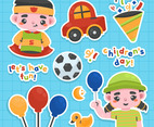 Colorful Sticker For Celebrate Children's Day
