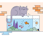 Naughty Cat Vector