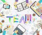 Working Together In A Meeting Vector