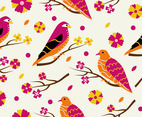Spring Bird Pattern Background