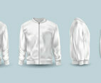 Blank Bomber Jacket in White Color Template Set