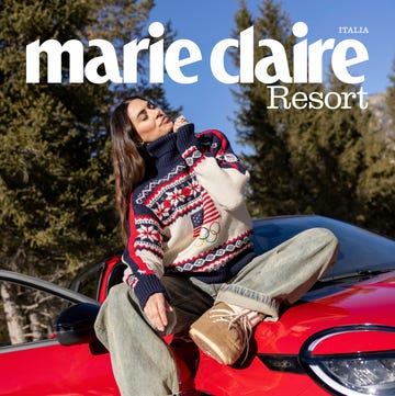 Melissa Satta fashion magazine cover featuring a model in a winter setting