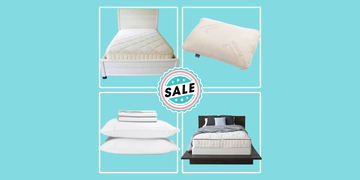 Promotional display featuring bedding items. Promotional display featuring bedding items.