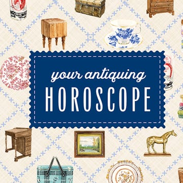 Antique themed horoscope illustration featuring various vintage items antique themed horoscope illustration featuring various vintage items