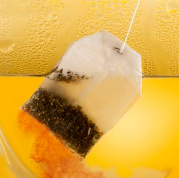 Teabag in hot water Teabag in hot water