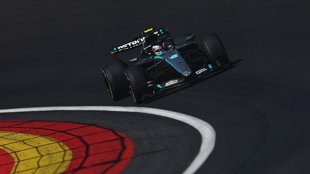 Mercedes' Kimi Antonelli on track during the Spanish Grand Prix