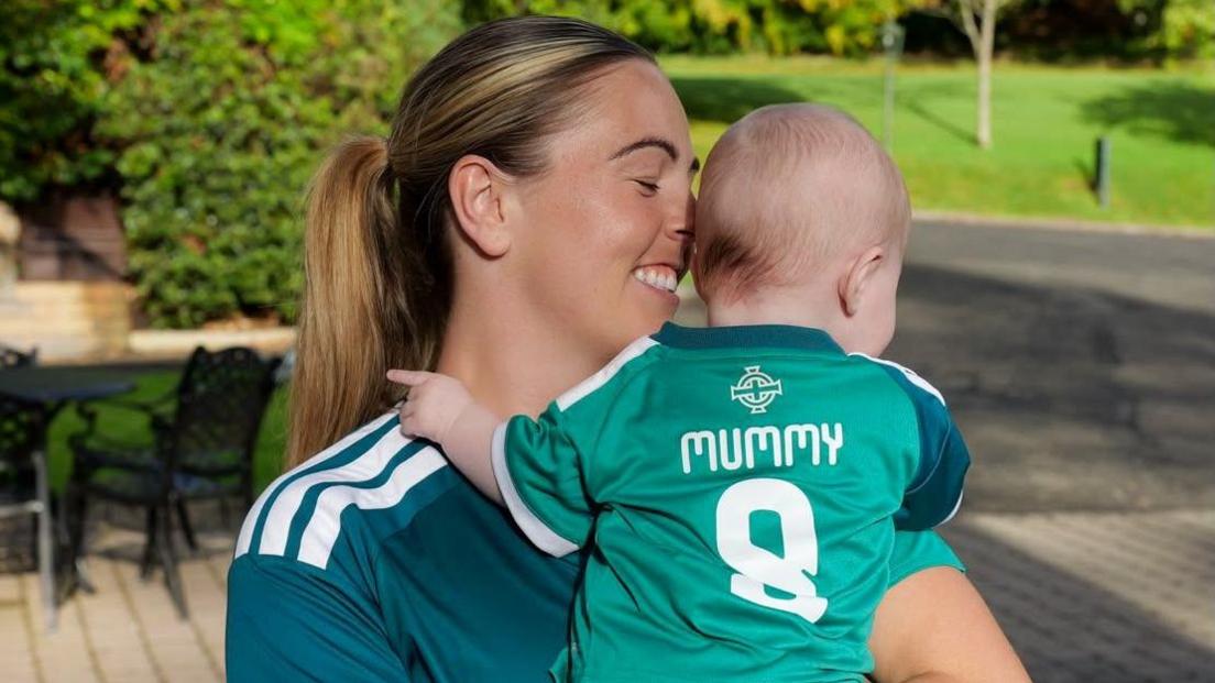 Simone Magill and baby Skye