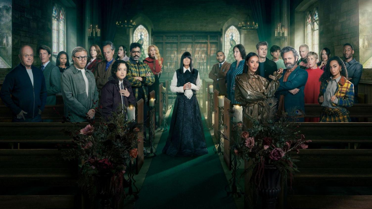 Promo image showing cast of Celebrity Traitors