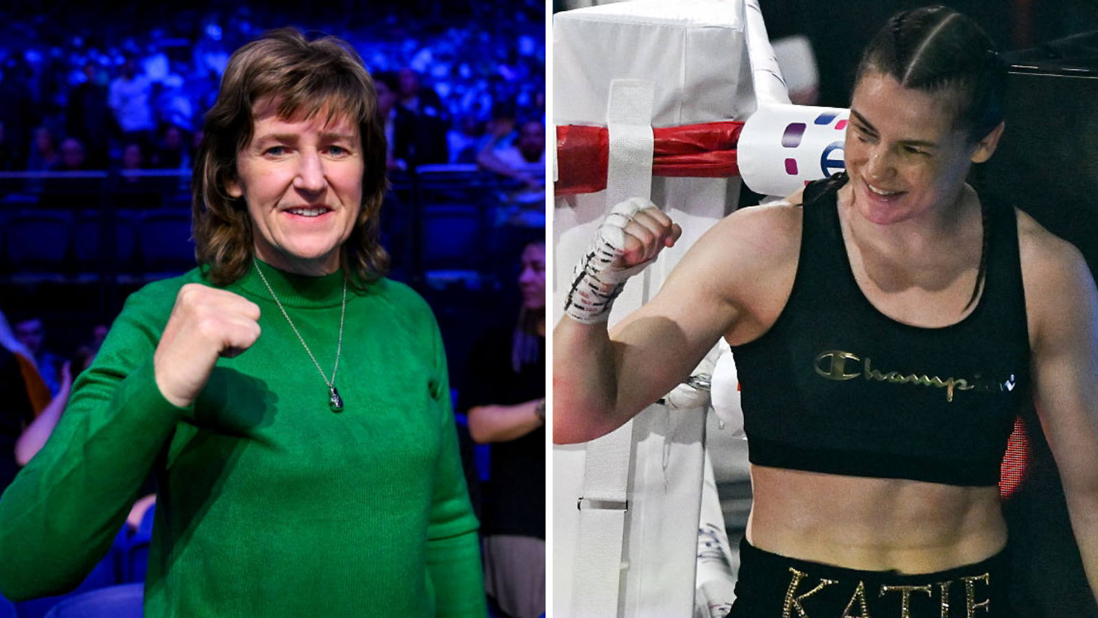 Separate photographs of Deirdre Gogarty and Katie Taylor