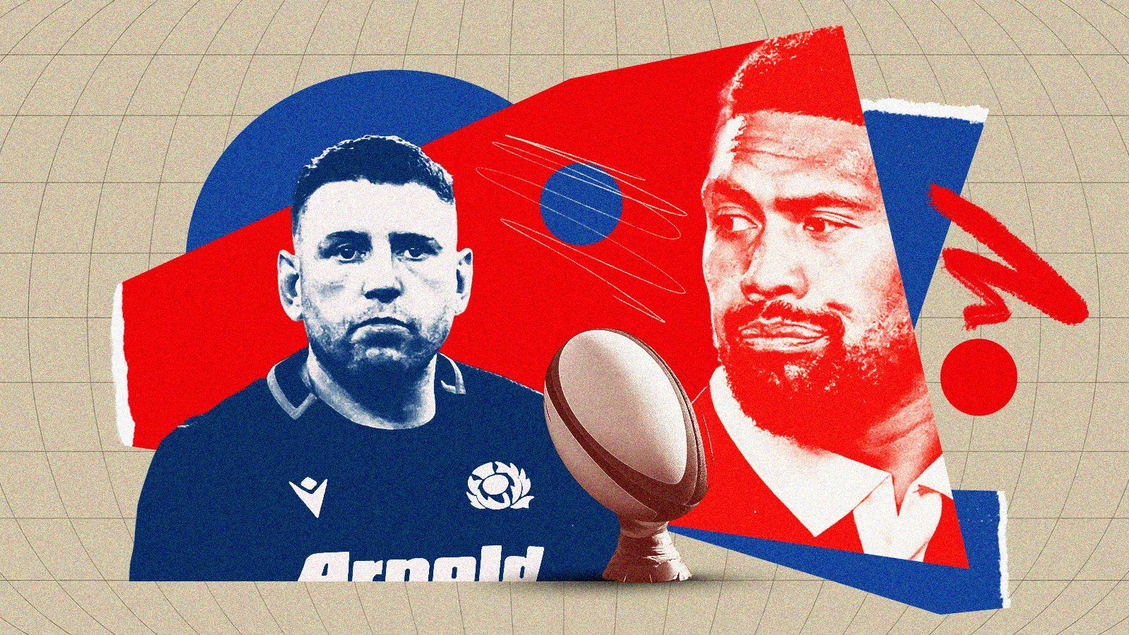 Composite image of Finn Russell and Ardie Savea