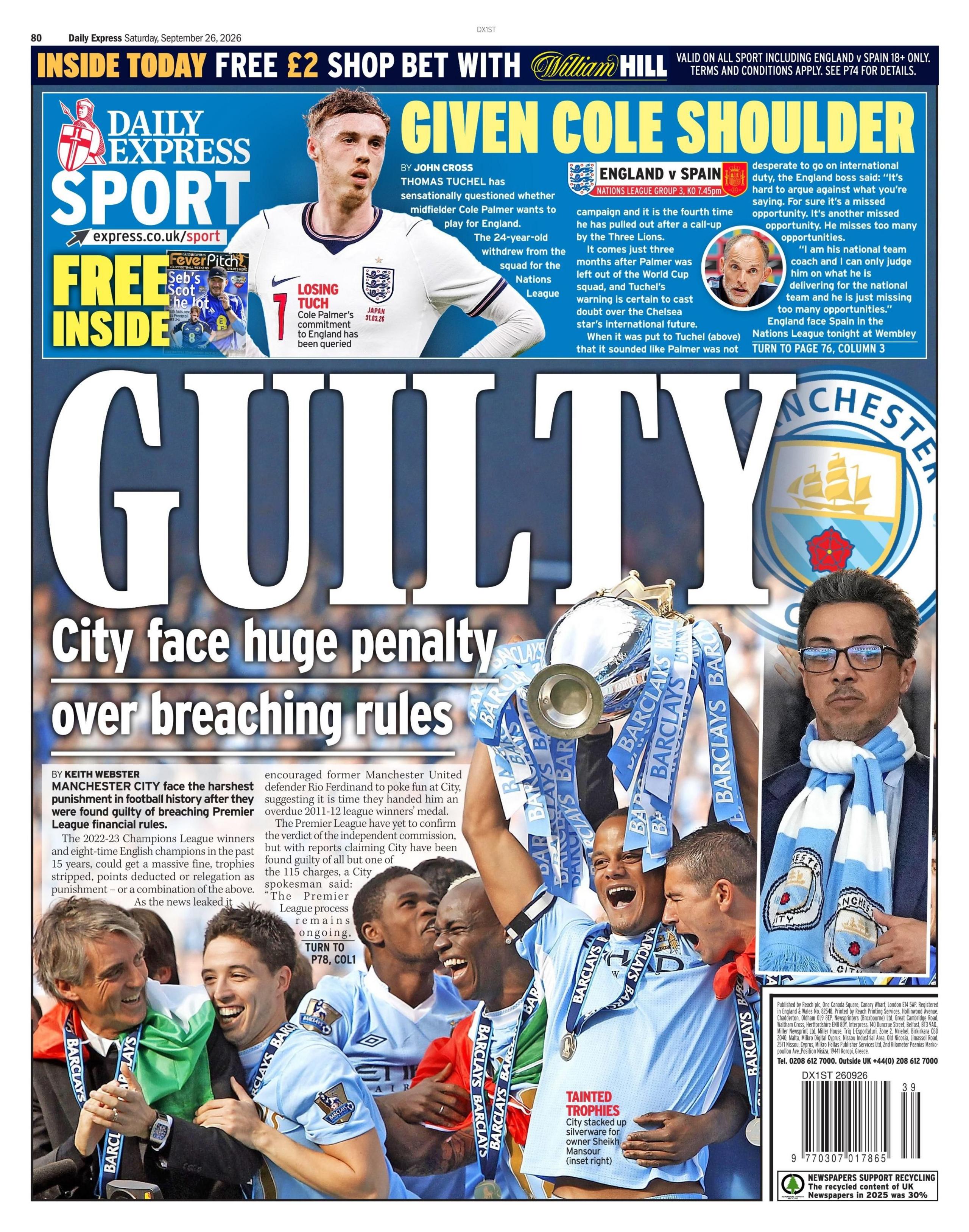 Daily Express back page