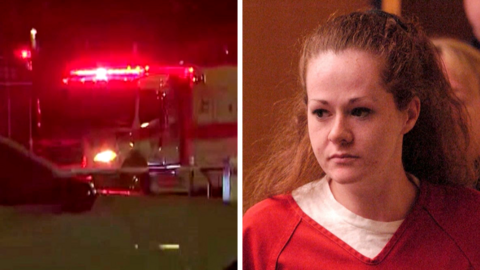 Left, the ambulance. Right, Christa Pike in 2007.