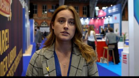 Young woman at Conservative Party conference
