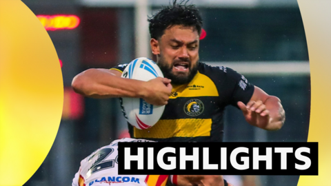 York Knights' David Nofoaluma in action against Catalans Dragons